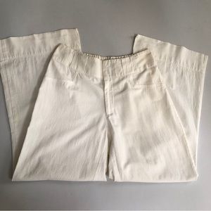 Soft Surroundings wide leg white textured summer pants Petite Small